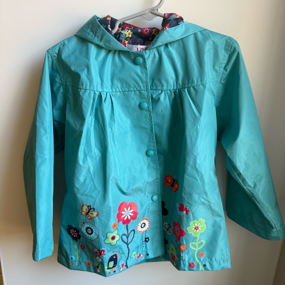 Toddler embroidered floral Rain jacket 5t